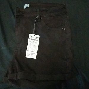 Black jean shorts